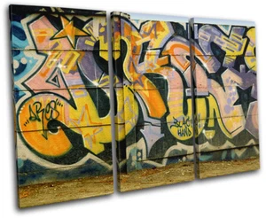Abstraktes Urban Graffiti HÖHEN LEINWANDBILD WANDBILD Bild Druck - Bild 1 von 1