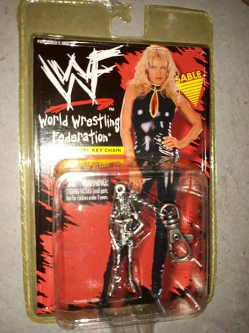 WWF Sable Die Cast Metal Keychain 1998 WWE Key Chain Rena Mero Rena Lesnar NEW Cover