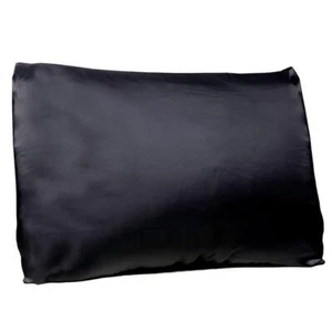 Elegant Satin Pillowcase with Zipper Closure Black Standard Size Pack of 3 - Picture 1 of 1