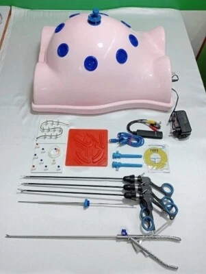 Caja de Entrenamiento Laparoscópico Endo Trainer Instrumentos Set Kit de Práctica de Sutura 14 Piezas Foto 1 de 4