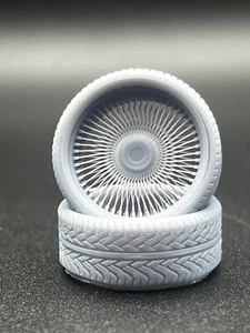 1/24 Scale Resin 25” Set Of 4 Resin Printed Spoke Wheels For Scale Modeling - Picture 1 of 9