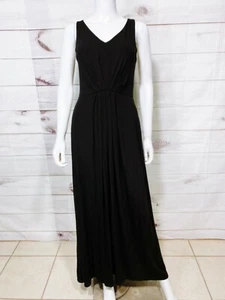 Adrienne Vittadini Womens Maxi Dress Size S Black V-Neck Pockets Sleeveless - Picture 1 of 11