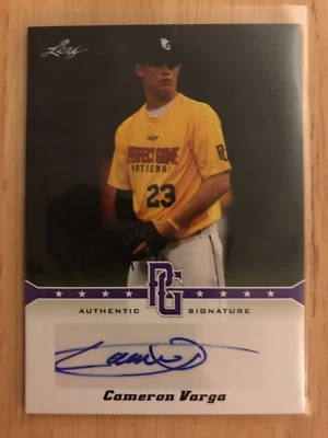 2013 Leaf perfect Game Cameron Varga Tampa Rays Autograph Purple 1/1 1 Of 1 - Image 1 of 2