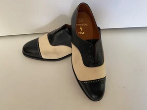 Ralph Lauren x Crockett & Jones schwarz Oxford Leder Zuschauer SCHUHE 9 E NEU - Bild 1 von 14