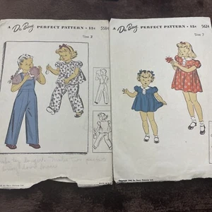 Vintage Age 1940’s DuBarry Sewing Patterns Little Girls Size 2 Preowned And Cut - Picture 1 of 9
