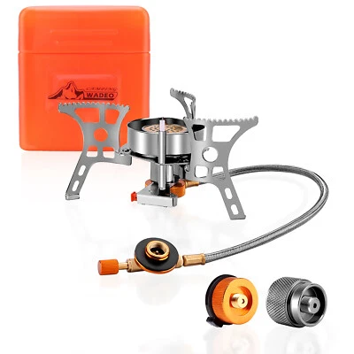 WADEO 3900W Portable Backpacking Stove Camping Gas Stove 1LB Propane Tank Adapter