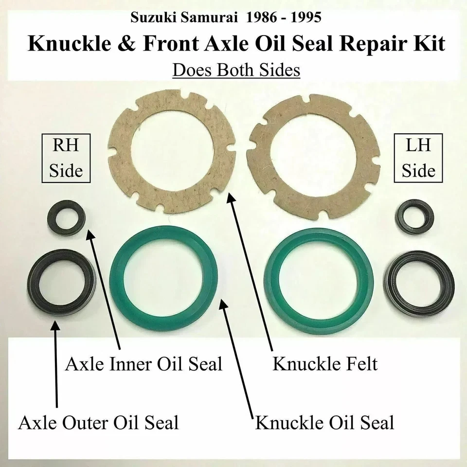 Sello de aceite y fieltros para nudillo de dirección delantera Suzuki Samurai 80'-95' | Apto para Foto 1 de 1