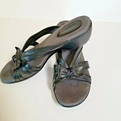 Sandalias Croft & Barrow para mujer talla 8,5 m Luella negras sin cordones zapatos usados Foto 1 de 4