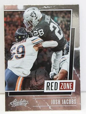 Josh Jacobs 2020 Absolute Football Red Zone Silver Foil Insert Card #RZ-JJ - Image 1 of 2