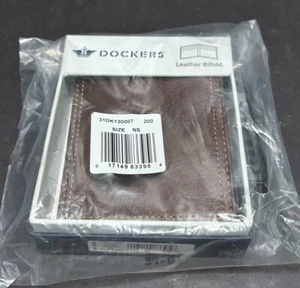 Cartera Dockers Para Hombres Cuero Doble Plegable Marrón Nueva en Caja Top Cosida RN129919 - Imagen 1 de 6