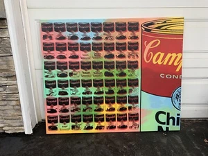 Steve Kaufman SAK Campbells Soup Silkscreen Hand signed 48” X 40” Pop Art Warhol - Picture 1 of 12