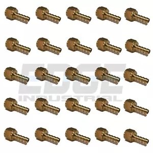 (25 Pack) 3/16 HOSE BARB X 1/8 FEMALE NPT Brass Pipe Fitting NPT WOG Fuel Air - Picture 1 of 6