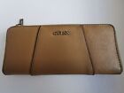 GUESS Light Brown PVC Zip Purse Wallet Used Good Condition