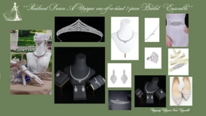 "Radiant Dawn: A Unique 7-Piece One-of-a-Kind Tiara Bridal Ensemble" - Picture 1 of 19