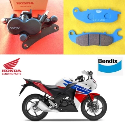 Honda CBR125 R pinza de freno delantera genuina + pastillas de freno 2011 - 2020 **Stock del Reino Unido** Foto 1 de 4