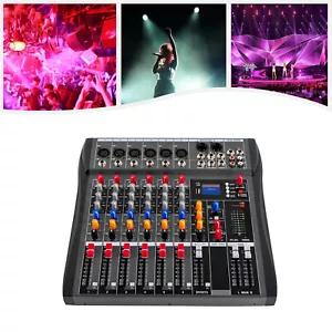 Professional Digital 6Channel Bluetooth Live Studio Audio Mixer Power Mixing USB - Picture 1 of 17