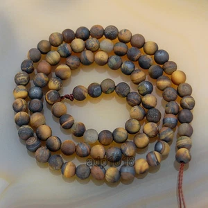 Wholesale Natural Matte Gemstone Round Spacer Loose Beads 4mm 6mm 8mm 10mm 12mm - Picture 1 of 228