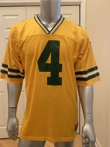 Camiseta amarilla vintage del equipo NFL Nike Brett Favre Green Bay Packers grande rara años 90 - Imagen 1 de 11
