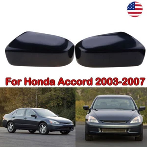 Side Mirror Cover Cap Gloss Housing For 2003 2004 2005 2006 2007 Honda Accord US - Picture 1 of 8