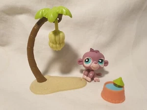 LITTLEST PET SHOP LPS AUTHENTIC Monkey Purple #1493 & ACCESSORY Island - Picture 1 of 9