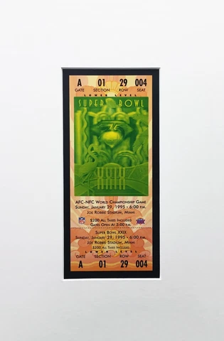Super Bowl XXIX Replica Ticket Ready to Frame San Diego Chargers V 49ers Cover
