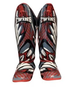 Shin Guards Twins Boxing Signature Special shinguards Leather FSGL10-55 GY Demo - Picture 1 of 9