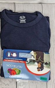 Fruit Of The Loom Boys Thermal Navy Blue-Set Size Set 2 Piece (10-12) L -New - Picture 1 of 4