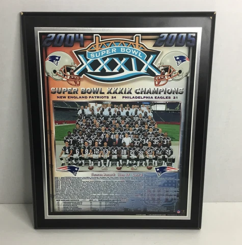 England Patriots  Super Bowl 39 13X16” Wood Plaque XXXIX Cover