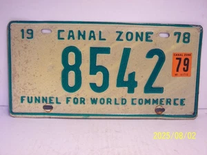 1978 Canal Zone Panama "Funnel For World Commerce" License Plate 8542 - Picture 1 of 2