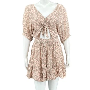 Faithfull the Brand Dress Women 6 Medium Dusty Pink Rose Margot Mini Beachy Boho - Picture 1 of 8