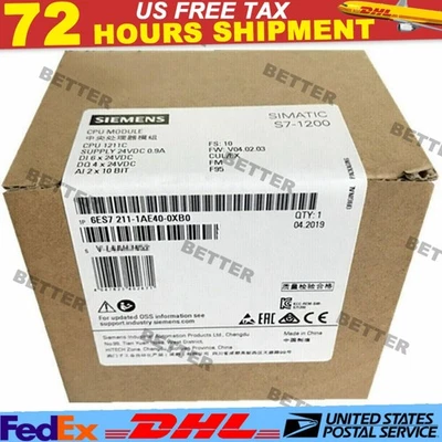 Novo Siemens 6ES7 211-1AE40-0XB0 6ES7211-1AE40-0XB0 CPU 1211C EUA LIVRE DE IMPOSTOS - Imagem 1 de 3