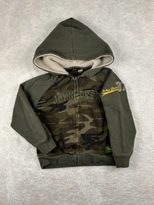Felpa con cappuccio John Deere ragazzo bambino taglia M(5/6) Woodland mimetica full zip caccia - Foto 1 di 9