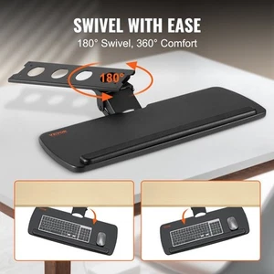 Adjustable Under Desk Keyboard Tray Slide Out Large 25x9 Inch Ergonomic For - Picture 1 of 8