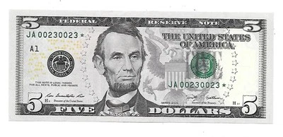 $5 2009 Rios/Geithner Boston Star Repeater MA00230023* GEM Crisp Uncirculated - Image 1 of 2