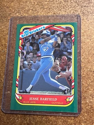 1987 Fleer Baseball Star Stickers # 4 Jesse Barfield - Image 1 of 4