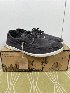 Natural World Shoes Mens 41/8.5 Charcoal Boathouse Sneakers Eco Friendly NEW - Picture 1 of 8