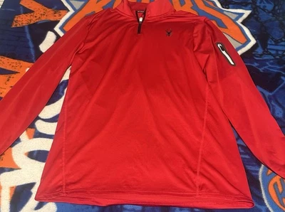 Pulôver Spyder Active masculino clássico 1/4 quarto de zíper tamanho XL vermelho - Imagem 1 de 4