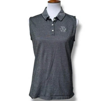 Polo sin mangas IZOD Pete Dye Golf Country Club gris a cuadros mediano para mujer Foto 1 de 4