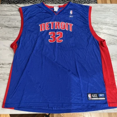 Camiseta deportiva de baloncesto Reebok azul Richard Hamilton Detroit Pistons #32 4X Foto 1 de 4