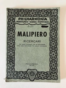 Partituras Philharmonia 1953 Malipiero Ricercari para 11 instrumentos n.º 231 PB - Imagen 1 de 8