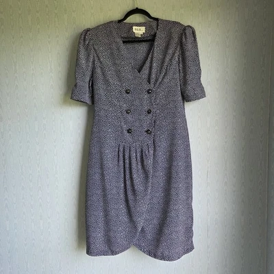 Vestido envolvente vintage BCG Ltd. a lunares doble botonadura manga abullonada Cottagecore 16 Foto 1 de 4