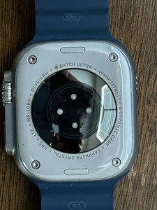 apple watch ultra 49mm titanium nearly new blue silicone band - Picture 1 of 2