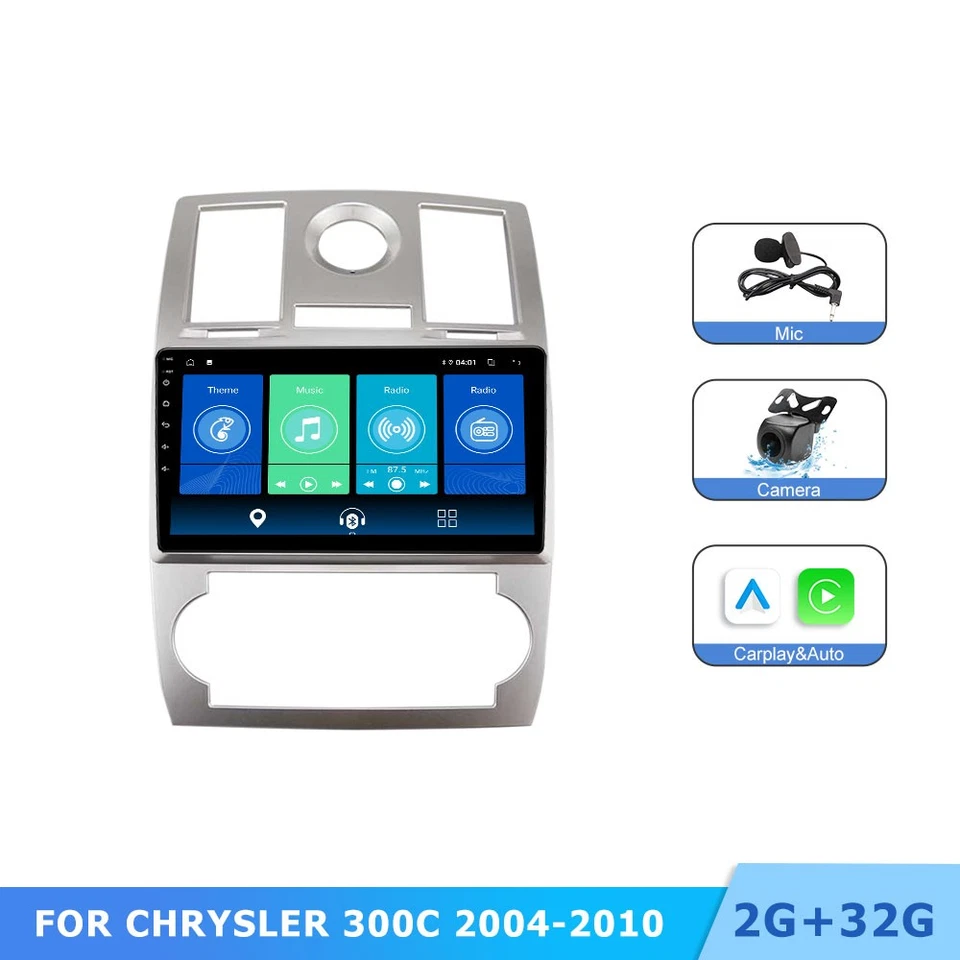 Stereo For Chrysler 300C 2004-2010 Android Auto Apple CarPlay Car Radio Navi FM - Imagem 1 de 4