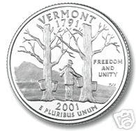 2001-D VERMONT BRILLIANT UNCIRCULATED STATE QUARTER - Image 1 of 1