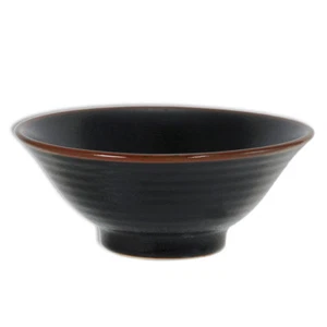 SET of 2 Japanese 7.75"D Ceramic Ramen Noodle Rice Bowls Yuzu Tenmoku JAPAN MADE - Picture 1 of 1
