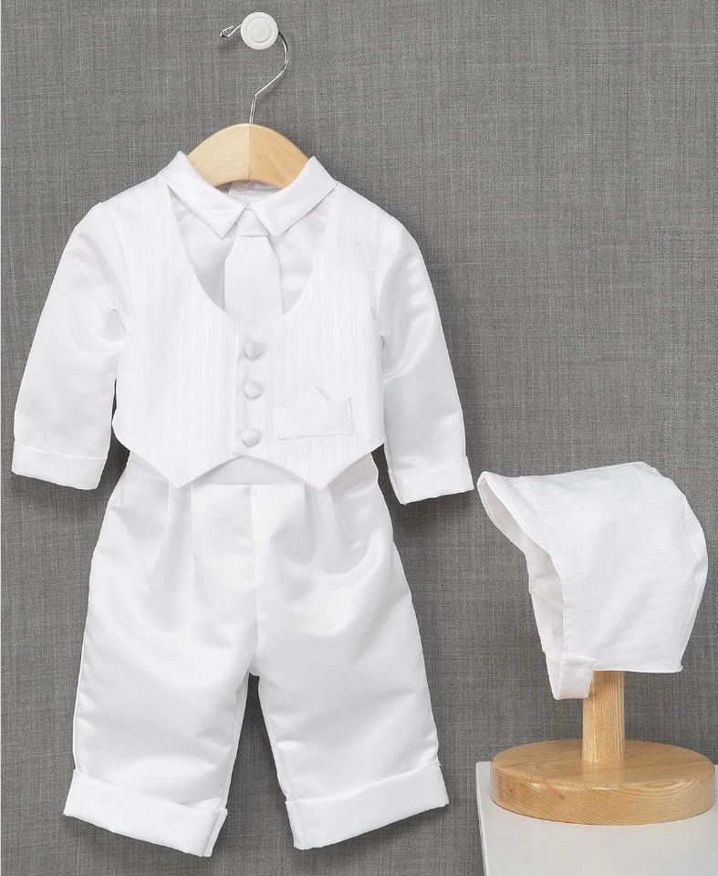 NWT Lauren Madison Baby Boys' White Hat & Suit Christening Set 18M pfe1522 - Image 1 of 1