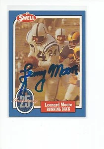 LENNY MOORE Autographed Signed 1988 Swell Greats card Baltimore Colts COA - Picture 1 of 1