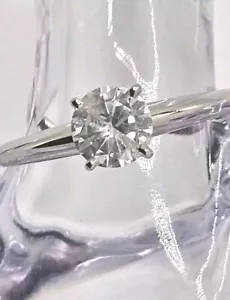 14K White Gold .56CT Diamond Solitaire - Round Brilliant - Picture 1 of 20
