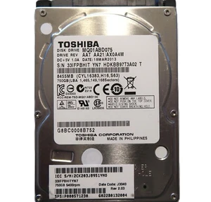 Toshiba MQ01ABD075 HDKBB97T3A02 T AAT AA21/AX0A4M Philippines 2.5" 750gb MAR2013 - Picture 1 of 1