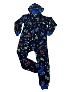 Cat & Jack hooded Footed Sleeper Pajamas Pjs Green size M - Picture 1 of 5